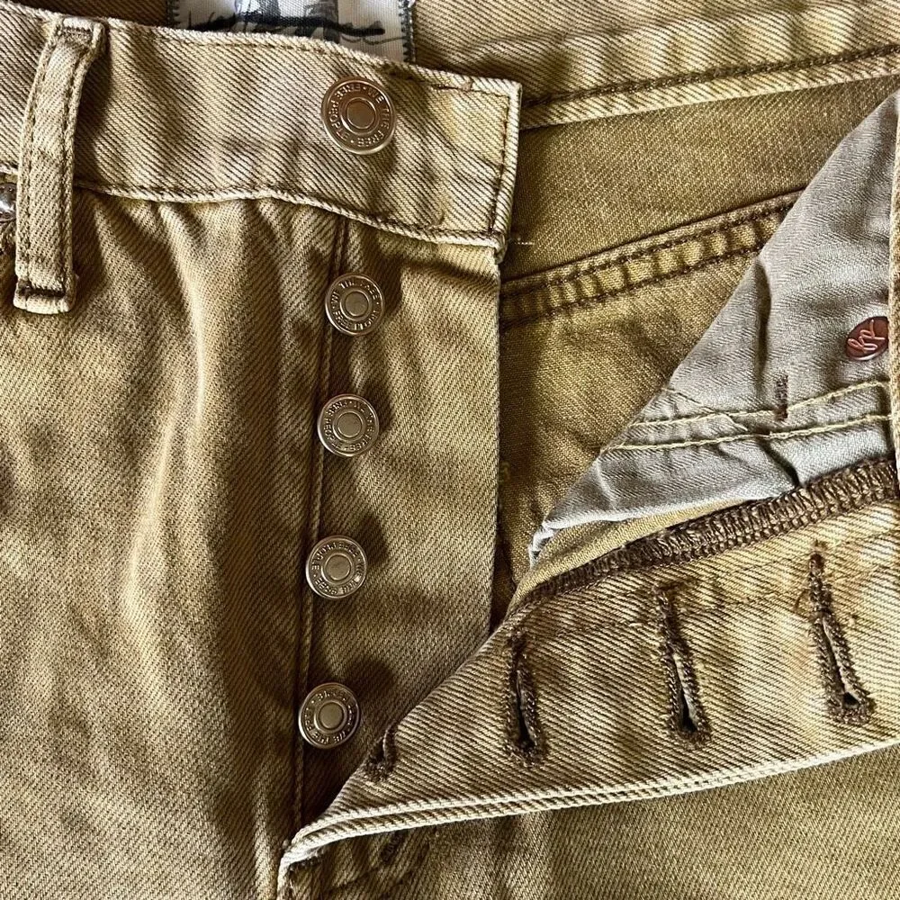 NWOT Avery Bermuda Shorts by Free People in Mustard Yellow Size 24